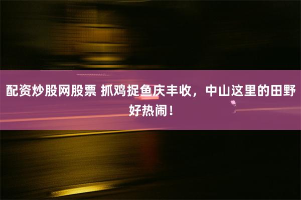 配资炒股网股票 抓鸡捉鱼庆丰收，中山这里的田野好热闹！