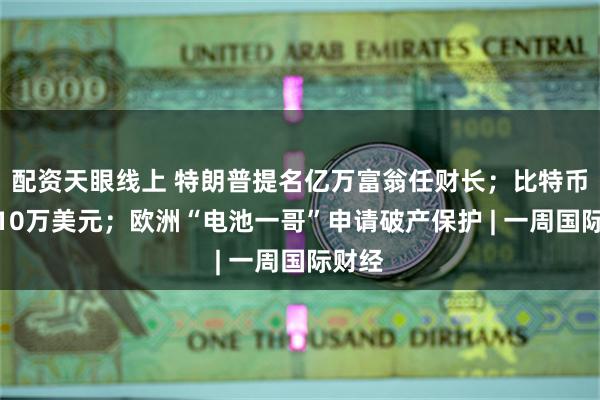 配资天眼线上 特朗普提名亿万富翁任财长；比特币逼近10万美元；欧洲“电池一哥”申请破产保护 | 一周国际财经