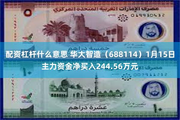 配资杠杆什么意思 华大智造（688114）1月15日主力资金净买入244.56万元