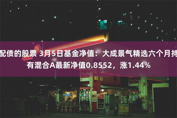 配债的股票 3月5日基金净值：大成景气精选六个月持有混合A最新净值0.8552，涨1.44%